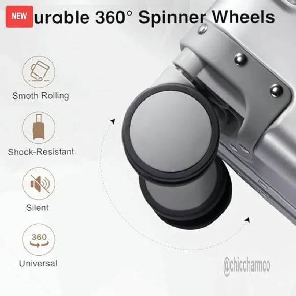 20 Inch Aluminum Carry On Luggage Hard Shell Spinner Wheels Airline Approved
